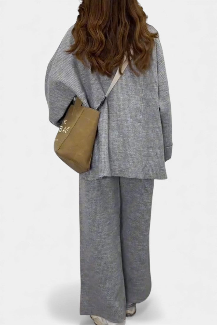 Quirina™ - Relaxed Ensemble with Round Neckline and Flowing Pants
