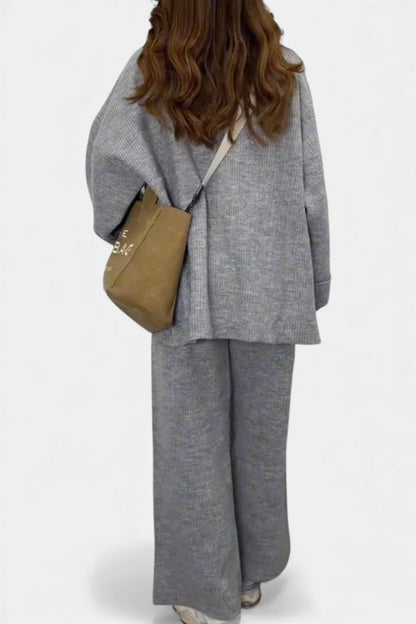 Quirina™ - Relaxed Ensemble with Round Neckline and Flowing Pants