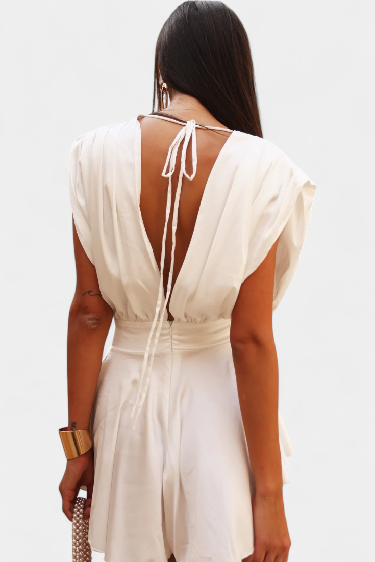 Rosalba™ -  Chic Cape Jumpsuit with Plunging Neckline and Tailored Waist