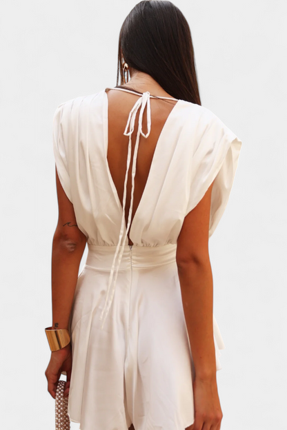 Rosalba™ -  Chic Cape Jumpsuit with Plunging Neckline and Tailored Waist