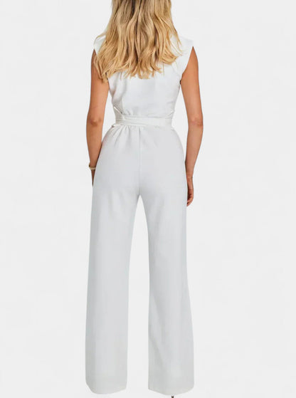 Leona™ -  High-Neck Sleeveless Jumpsuit with Flared Legs
