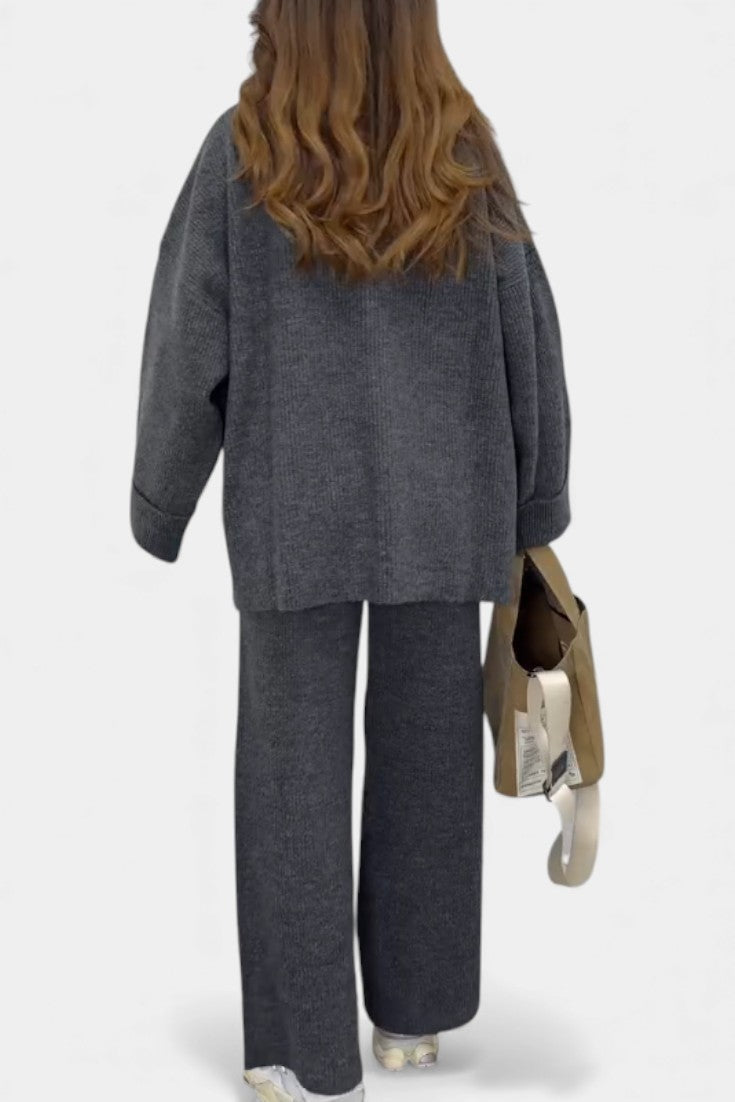 Quirina™ - Relaxed Ensemble with Round Neckline and Flowing Pants
