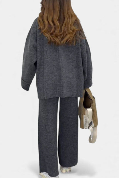 Quirina™ - Relaxed Ensemble with Round Neckline and Flowing Pants