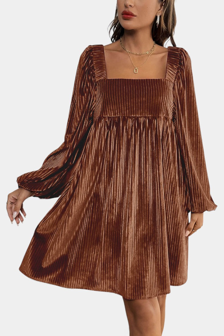 Pleated Velvet Midi Robe by Adrenia
