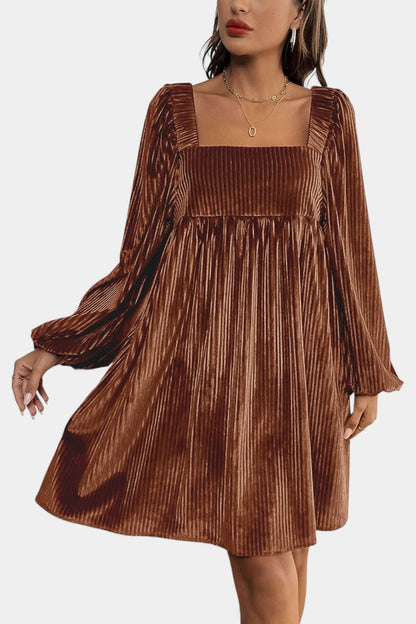Pleated Velvet Midi Robe by Adrenia