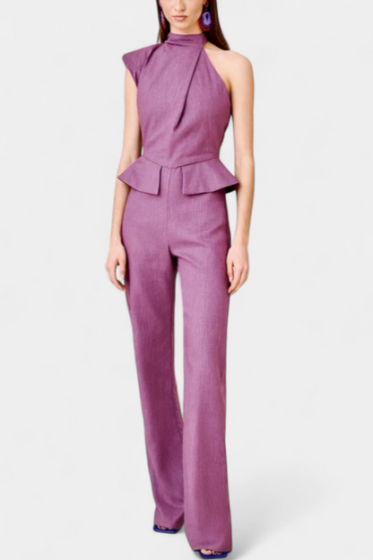 Nerida™ -  Asymmetrical Linen-Cotton Jumpsuit