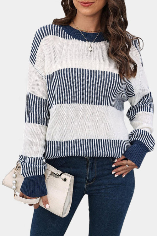 Mirna Extra-Large Striped Knit Sweater