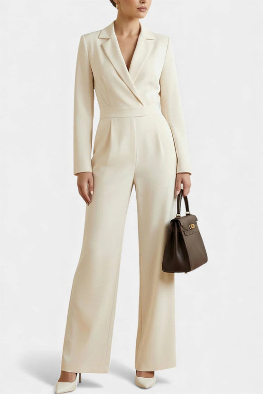 Ximena™ - High-Waisted Long Sleeve Jumpsuit Featuring Pockets