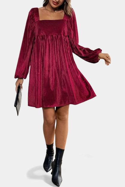 Pleated Velvet Midi Robe by Adrenia