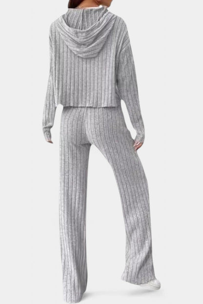 Federica™ - Striped Knit Hoodie and Pants Set