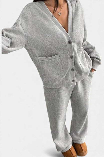 Vellina™ - Cozy Cardigan Jacket & Wide-Leg Pants Set