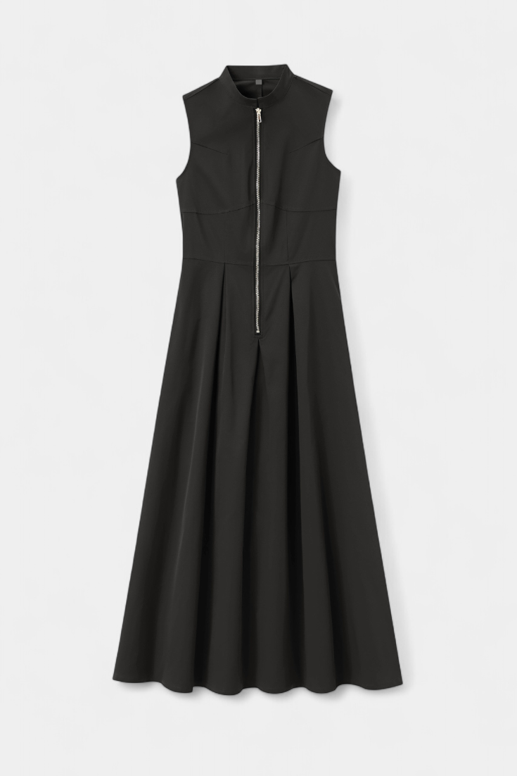 Blanca™ - Pleated Wide Leg Jumpsuit with Round Neck