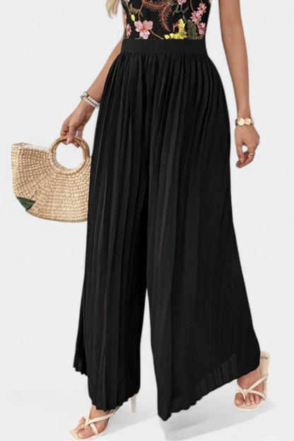 Maruja™ -  Floral Lace Halter Jumpsuit with Pleated Palazzo Pants