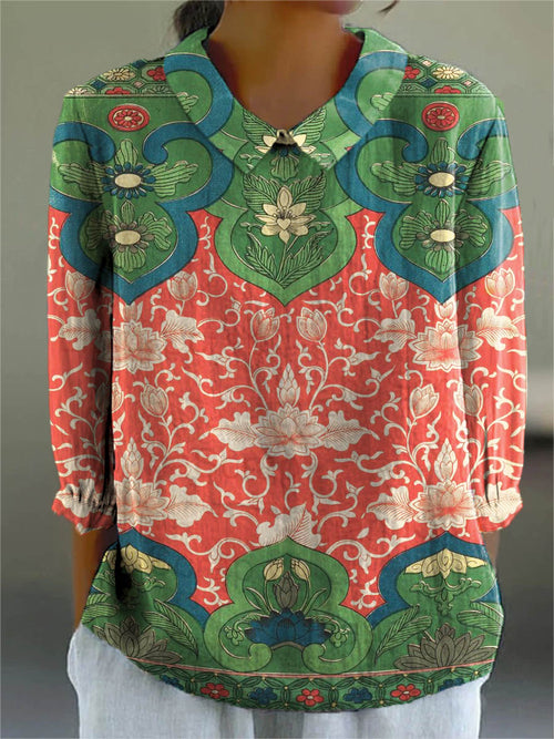 Grace Printed Peplum Blouse