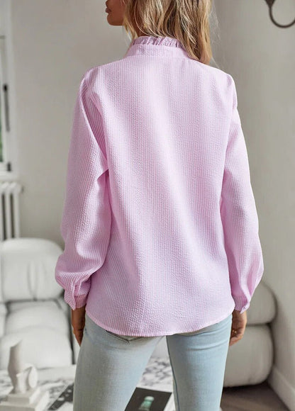 Petra™ | Elegant Long Sleeve Blouse with Cuff Collar